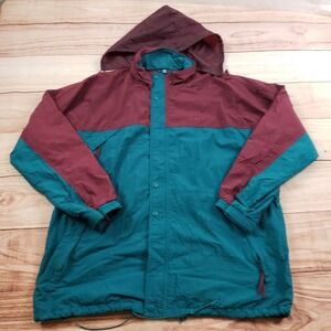 VINTAGE Dunbrooke Jacket Mens Extra Large Green Red Windbreaker Parka Coat 90s